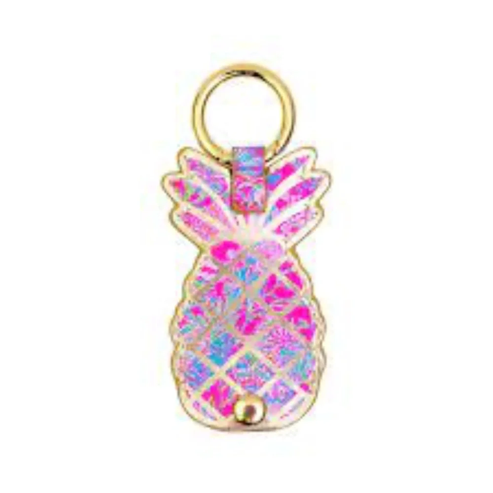 Lilly Pulitzer Air Tag Case Pineapple Keyring Shell Me Something Good